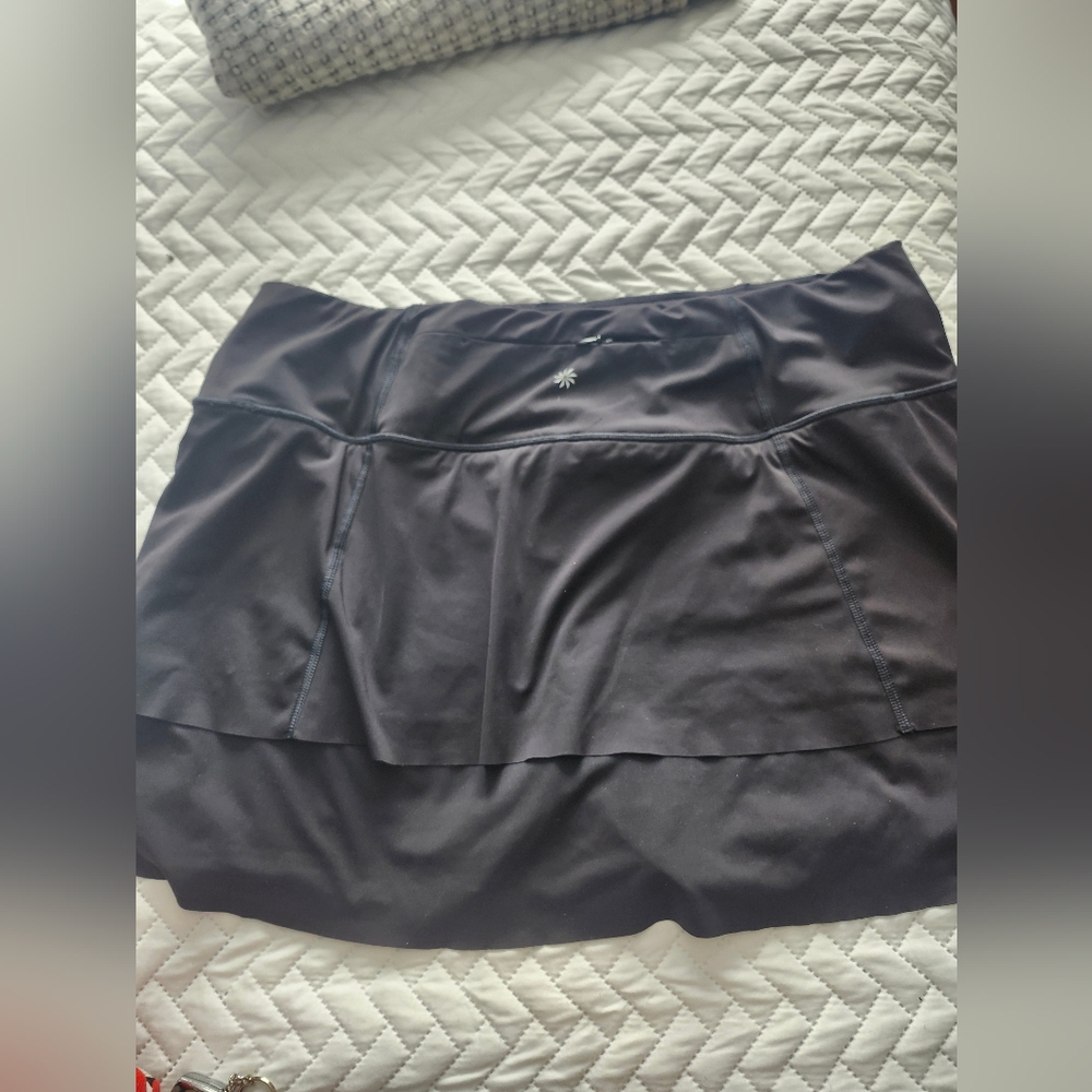 Athleta Swagger Skort Skirt Women's Size XL Black  Stretch Golf Tennis - Picture 8 of 12
